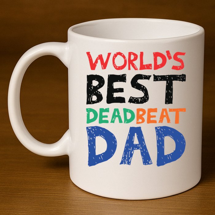 World’s Best Dead Beat Dad 11oz C Handle Ceramic Mug