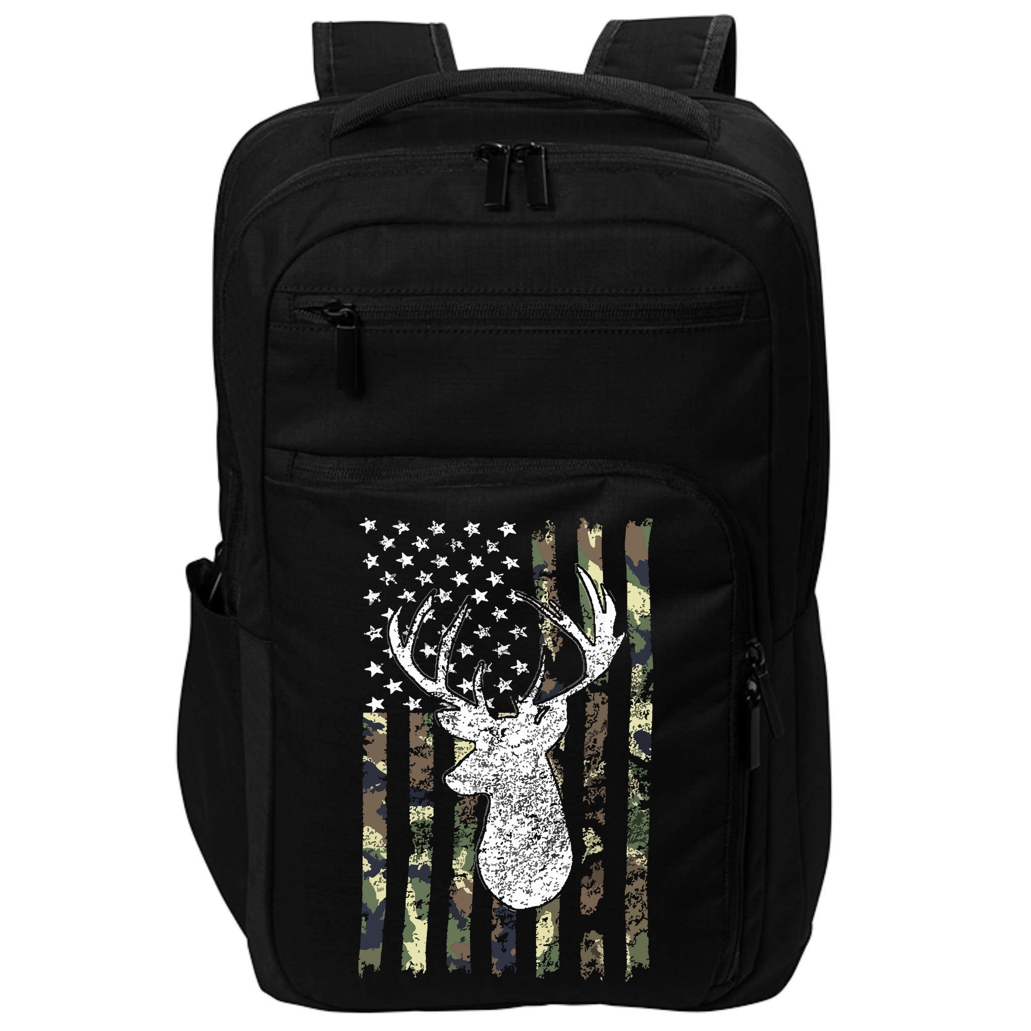 Whitetail Buck Deer Hunting American Camouflage USA Flag Impact Tech Backpack