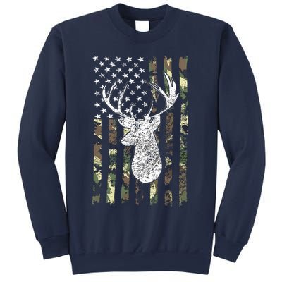 Whitetail Buck Deer Hunting American Camouflage USA Flag Sweatshirt