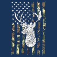 Whitetail Buck Deer Hunting American Camouflage USA Flag Drawstring Bag