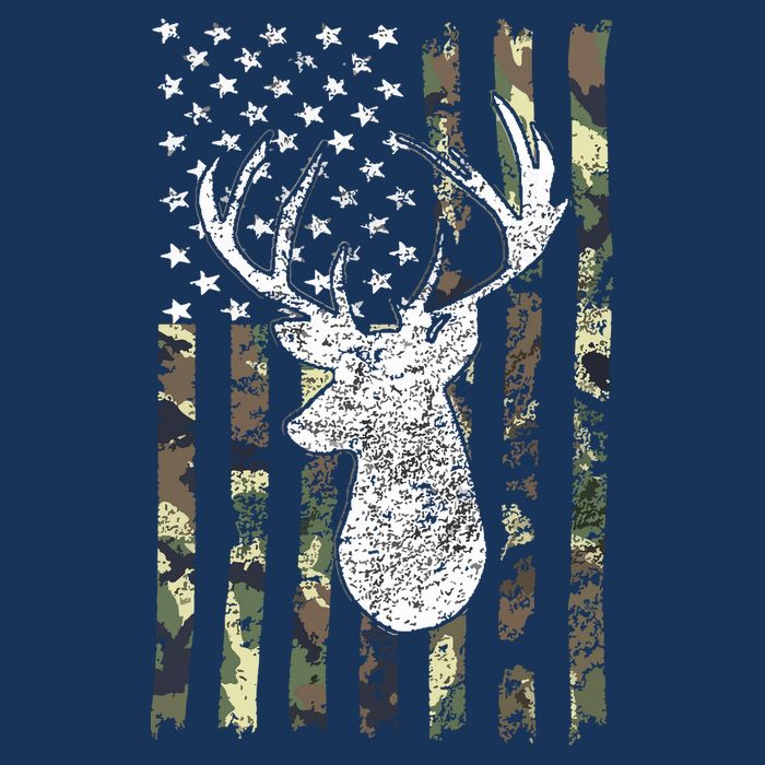 Whitetail Buck Deer Hunting American Camouflage USA Flag Drawstring Bag