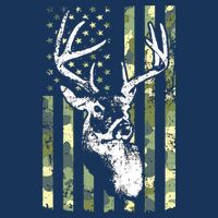 Whitetail Buck Deer Hunting USA Camouflage American Flag Cooling Performance Crew T-Shirt