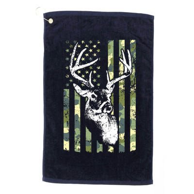 Whitetail Buck Deer Hunting USA Camouflage American Flag Golf Towel