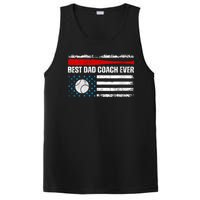 Womens Best Dad Coach Ever Fathers Day USA Day Vintage Baseball PosiCharge Competitor Tank