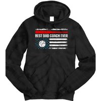 Womens Best Dad Coach Ever Fathers Day USA Day Vintage Baseball Tie Dye Hoodie