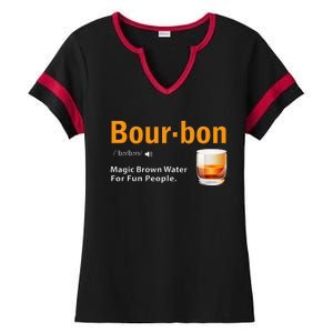 Whiskey Bourbon Definition Magic Brown Water Kentucky Ladies Halftime Notch Neck Tee