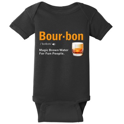 Whiskey Bourbon Definition Magic Brown Water Kentucky Baby Bodysuit