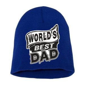 World's Best Dad Funny Fathers Dad Gift Short Acrylic Beanie