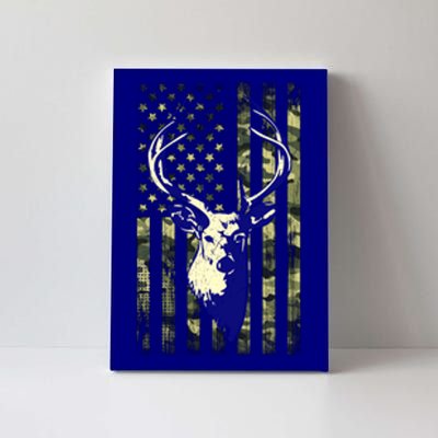 Whitetail Buck Deer Hunting American Flag Camouflage Hunter Gift Canvas