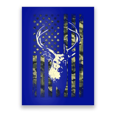 Whitetail Buck Deer Hunting American Flag Camouflage Hunter Gift Poster