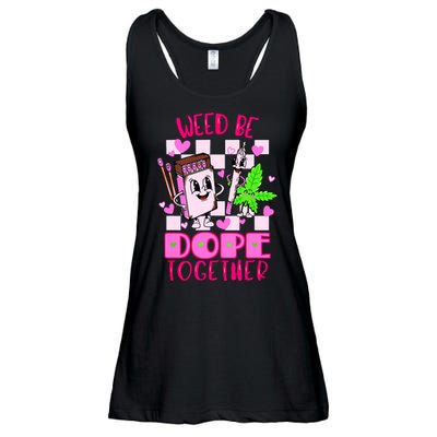 Weed Be Dope Together Valentines Day 420 Marijuana Ladies Essential Flowy Tank