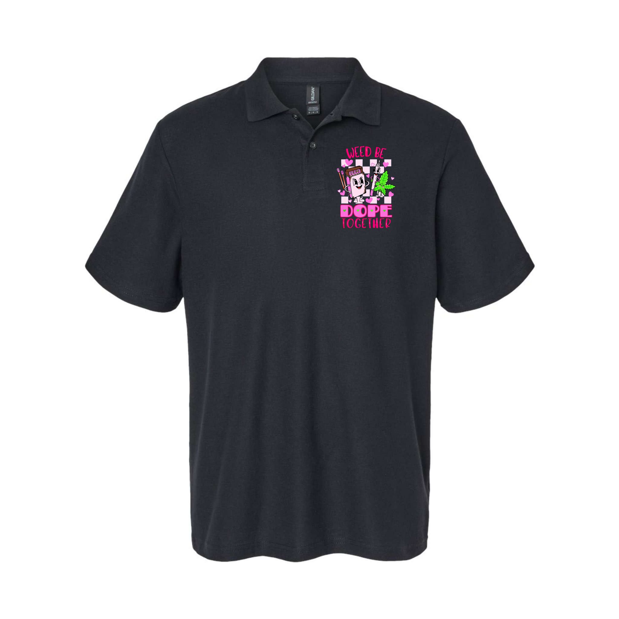 Weed Be Dope Together Valentines Day 420 Marijuana Polo