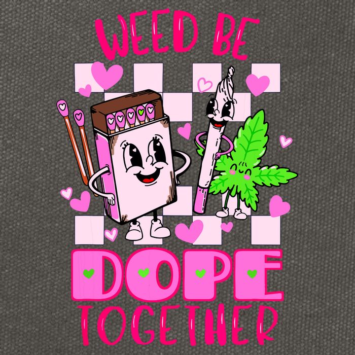 Weed Be Dope Together Valentines Day 420 Marijuana Cotton Canvas Backpack