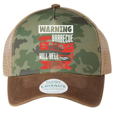 Warning Barbecue Dad Will Yell Loudly Bbq Father Grill Daddy Meaningful Gift Legacy Tie Dye Trucker Hat