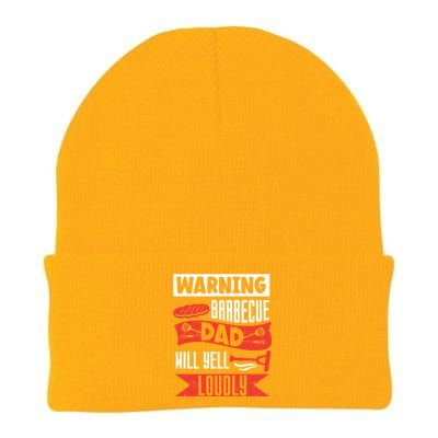 Warning Barbecue Dad Will Yell Loudly Bbq Father Grill Daddy Meaningful Gift Knit Cap Winter Beanie