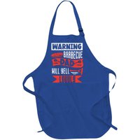 Warning Barbecue Dad Will Yell Loudly Bbq Father Grill Daddy Meaningful Gift Full-Length Apron With Pockets