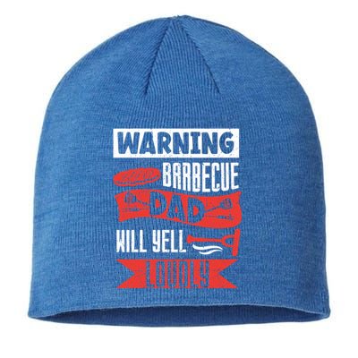 Warning Barbecue Dad Will Yell Loudly Bbq Father Grill Daddy Meaningful Gift Sustainable Beanie