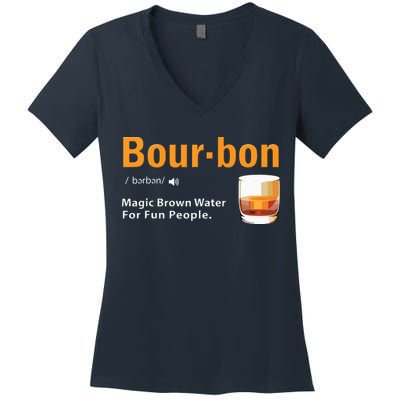Whiskey Bourbon Definition Shirts Magic Brown Water Kentucky Women's V-Neck T-Shirt