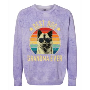 Womens Best Dog Grandma Ever Norwegian Elkhound Mother's Day Colorblast Crewneck Sweatshirt