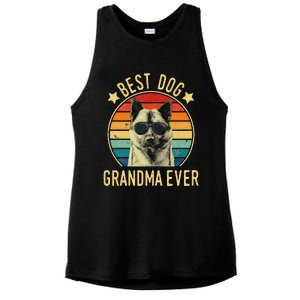 Womens Best Dog Grandma Ever Norwegian Elkhound Mother's Day Ladies PosiCharge Tri-Blend Wicking Tank