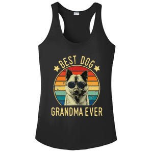 Womens Best Dog Grandma Ever Norwegian Elkhound Mother's Day Ladies PosiCharge Competitor Racerback Tank