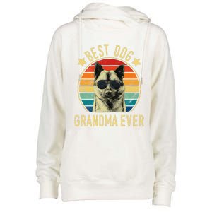 Womens Best Dog Grandma Ever Norwegian Elkhound Mother's Day Womens Funnel Neck Pullover Hood