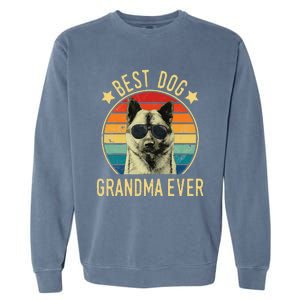 Womens Best Dog Grandma Ever Norwegian Elkhound Mother's Day Garment-Dyed Sweatshirt