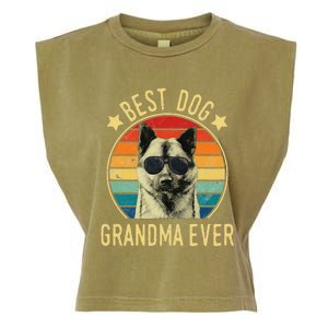 Womens Best Dog Grandma Ever Norwegian Elkhound Mother's Day Garment-Dyed Women's Muscle Tee