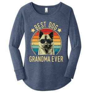 Womens Best Dog Grandma Ever Norwegian Elkhound Mother's Day Women's Perfect Tri Tunic Long Sleeve Shirt