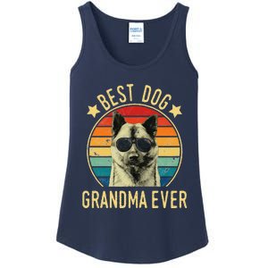 Womens Best Dog Grandma Ever Norwegian Elkhound Mother's Day Ladies Essential Tank