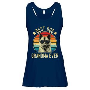 Womens Best Dog Grandma Ever Norwegian Elkhound Mother's Day Ladies Essential Flowy Tank