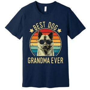 Womens Best Dog Grandma Ever Norwegian Elkhound Mother's Day Premium T-Shirt