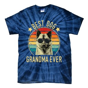 Womens Best Dog Grandma Ever Norwegian Elkhound Mother's Day Tie-Dye T-Shirt