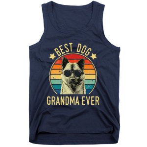 Womens Best Dog Grandma Ever Norwegian Elkhound Mother's Day Tank Top