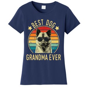 Womens Best Dog Grandma Ever Norwegian Elkhound Mother's Day Women's T-Shirt