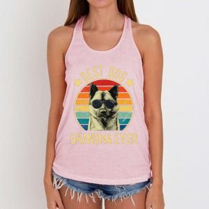 Womens Best Dog Grandma Ever Norwegian Elkhound Mother's Day Women's Knotted Racerback Tank