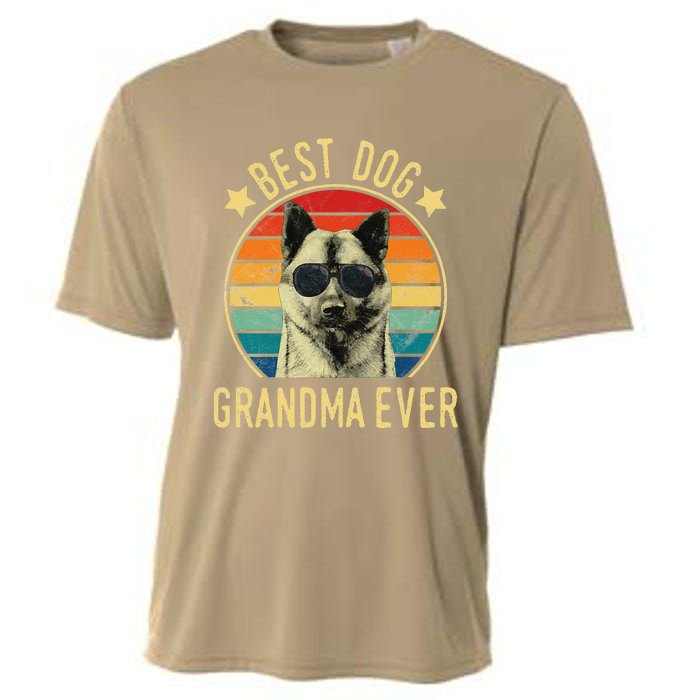 Womens Best Dog Grandma Ever Norwegian Elkhound Mother's Day Cooling Performance Crew T-Shirt