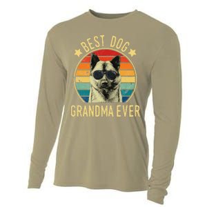 Womens Best Dog Grandma Ever Norwegian Elkhound Mother's Day Cooling Performance Long Sleeve Crew