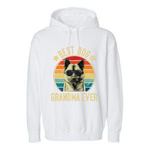 Womens Best Dog Grandma Ever Norwegian Elkhound Mother's Day Garment-Dyed Fleece Hoodie