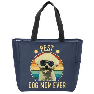 Womens Best Dog Mom Ever Bichon Frise Mother's Day Gift Zip Tote Bag