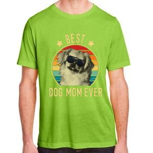 Womens Best Dog Mom Ever Pekingese Mother's Day Gift Adult ChromaSoft Performance T-Shirt