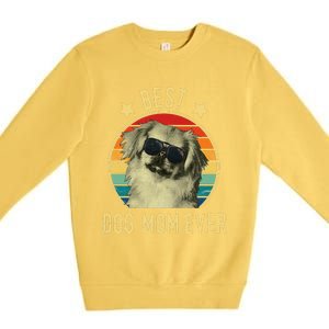 Womens Best Dog Mom Ever Pekingese Mother's Day Gift Premium Crewneck Sweatshirt