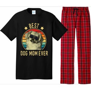 Womens Best Dog Mom Ever Pekingese Mother's Day Gift Pajama Set