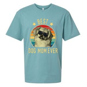 Womens Best Dog Mom Ever Pekingese Mother's Day Gift Sueded Cloud Jersey T-Shirt