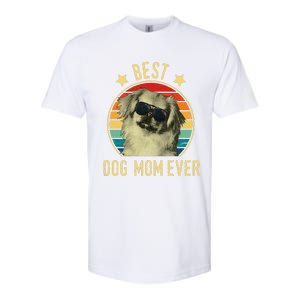 Womens Best Dog Mom Ever Pekingese Mother's Day Gift Softstyle CVC T-Shirt