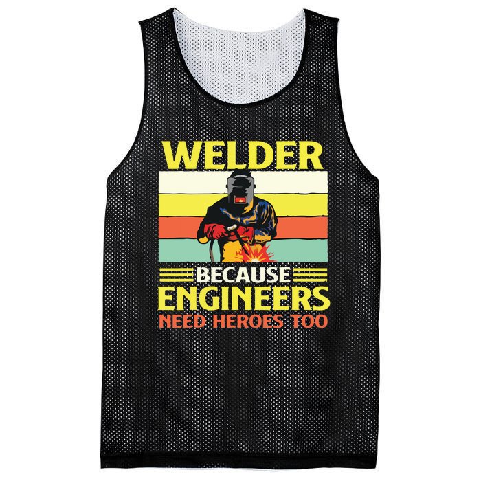 Welder Because Engineers Need Heroes Too Weld Metal Worker Mesh Reversible Basketball Jersey Tank