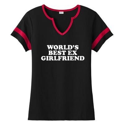 World's Best Ex Girlfriend Funny Gift Ladies Halftime Notch Neck Tee