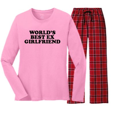 World's Best Ex Girlfriend Funny Gift Women's Long Sleeve Flannel Pajama Set 