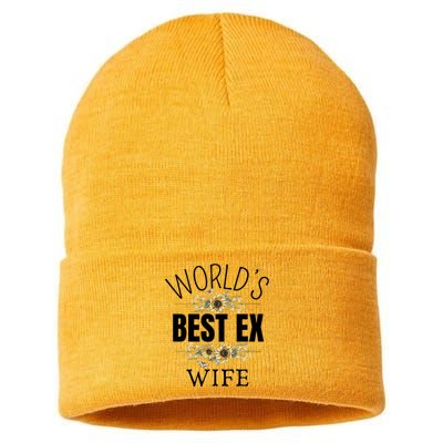 WorldS Best Ex Wife Sarcastic Divorcee Sayings Sustainable Knit Beanie