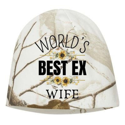 WorldS Best Ex Wife Sarcastic Divorcee Sayings Kati - Camo Knit Beanie